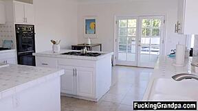 step grandad makes step granddaughter suck cock in fucked up family play