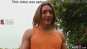 huge titted milf savannah storm sneaks on young guy but he catches her!