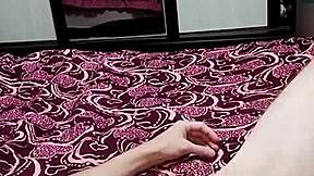 i stroke my massive cock moaning hard right before fucking her
