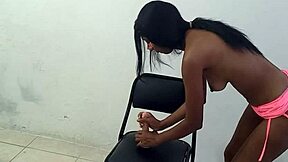 beautiful indian babe moans like bitch masturbating natural tits on chair!