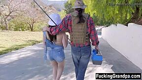 step grandad makes step granddaughter suck cock in fucked up family play
