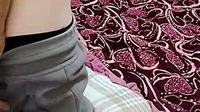 i stroke my massive cock moaning hard right before fucking her