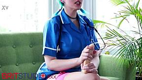 my blue haired alternative nurse strokes my cock so good