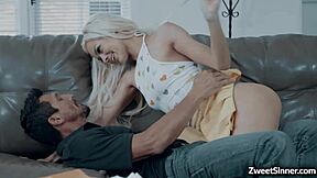 petite blonde babysitter elsa jean seduces boss tommy gunn for deepthroat blowjob on his old monster cock