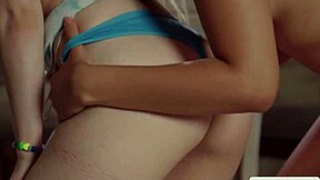small tits babes get fingered and licked to orgasm in steamy lesbian massage