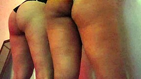 Hey these two lesbians kiss and shake asses hot