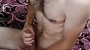 i stroke my massive cock moaning hard right before fucking her