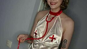 Sweet doctor Funky Town bends for Oliver Trunk's huge cock anal therapy.