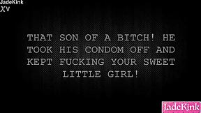 sneaky cheater yanks off condom mid-fuck!