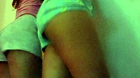 Hey these two lesbians kiss and shake asses hot