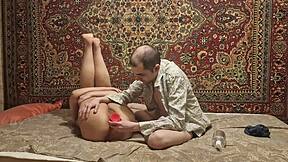 wanna see this slut's russian asshole gape wide from big homemade dildo?