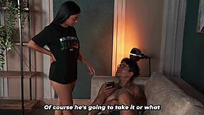 whoops stepsis loves when stepbro accidentally flashes his dick