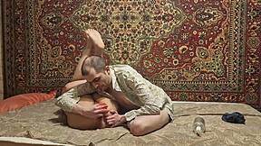 wanna see this slut's russian asshole gape wide from big homemade dildo?