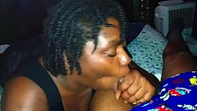 Darkchocolatebarbie's pro sloppy spitty blowjob covers me in cum