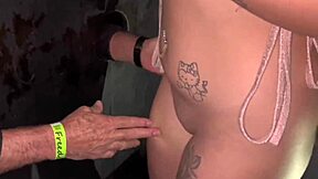 brazilian wife tries gloryhole first time sucking stranger's cock with husband watching