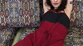 milana flexy lifts legs high in acrobatic nude gymnastics again!