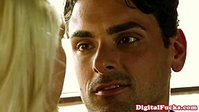 wow!! tattooed blonde gets her juicy pussy pounded closeup!