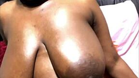 ebony babe's wet african pussy throbs riding huge dildo to ecstasy