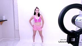 super cute shy brunette teen deepthroats long cock in casting interview
