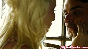 wow!! tattooed blonde gets her juicy pussy pounded closeup!