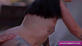 Aiden Ashley and goth Charlotte lick juicy pussies outdoors to climax!