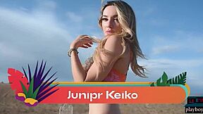 sexy blonde teen junipr keiko strips naked in desert playboy