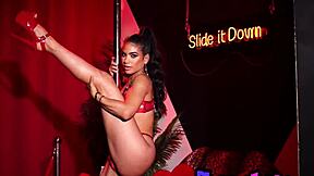 lailah kahlida's flexible nude body shines in latina pole striptease
