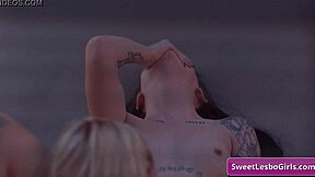 Aiden Ashley and goth Charlotte lick juicy pussies outdoors to climax!