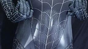 Bokep Indo Spiderman Cosplay Chick Creampied With Becek Wet Pussy!