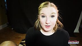busty blonde lottie peers sloppy rimjob ends greedy cum swallow