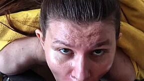We blew him cum ass then showered together