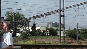 public risky threesome milf two big dick guys car