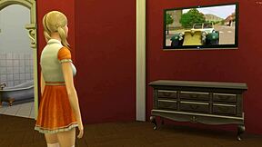 study session turns into hot blonde teen fucking her colleague's monster cock