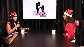 brazilian teen jujube delícia's christmas swing cast interview with tifany on sheer red