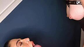 desperate cum slut begs for hot jizz while i spit all over her shaved pussy