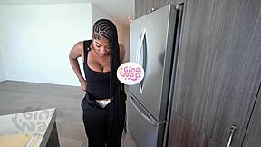 young curvy ebony real estate agent takes side job with big cock