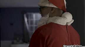 She aims for Santa's good list with deepthroat blowjob and monster cock ride