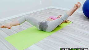 Zoey monroe deepthroats johnny castle's monster cock: bent over doggystyle yoga pounding with ball licking