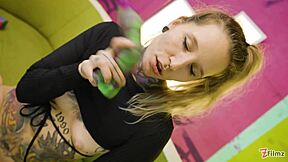 alt tattoo slut destroys pussy with huge crazy dildos!