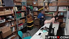 LP Officer Rips Clothes and Fucks Bent-Over Shoplifter Hard in Garage Despite Cash Offer