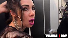 Backstage Blowjob with Big Tits Milf Mick Shagger