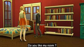 study session turns into hot blonde teen fucking her colleague's monster cock