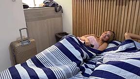 hot colombian milf stepmom shares hotel room with stepson taboo