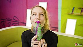 alt tattoo slut destroys pussy with huge crazy dildos!