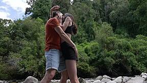 skinny latina teen nearly caught fucking roommate in public park