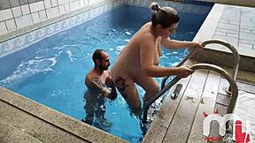 Pregnant wife cheats with trainer, cuck films huge creampie on her hairy pussy