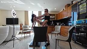 imagine your stepdaddy spanking your petite shaved pussy in the kitchen