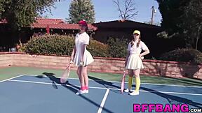 brunette babes swallow jizz pov after licking balls in wild 4some fuckfest