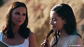 Petite Lesbian Teen Invites Classmates For Ass Licking Threesome