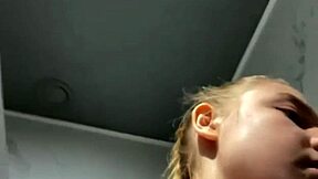 horny bbw teen fingers fat pussy in public locker room. risky orgasm on big cock fantasy?